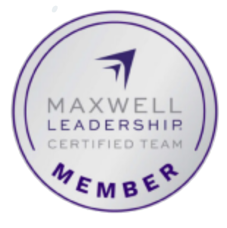 Maxwell Leadership Certified Team member badge with a purple arrow logo.
