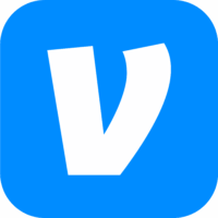 Venmo logo on a blue background.
